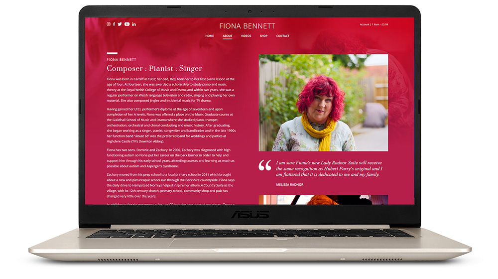 Responsive web design for Fiona Bennett