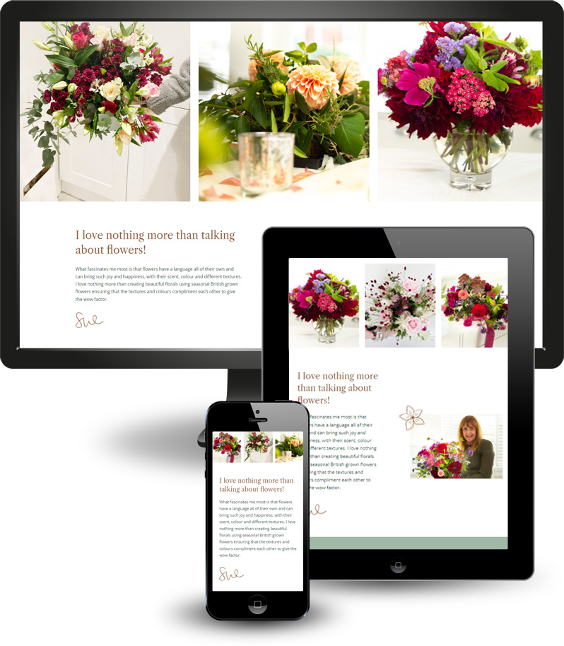 Responsive web design for Bloom 'n' Buds
