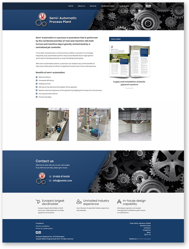 Responsive web design for Jacquet Weston Engineering