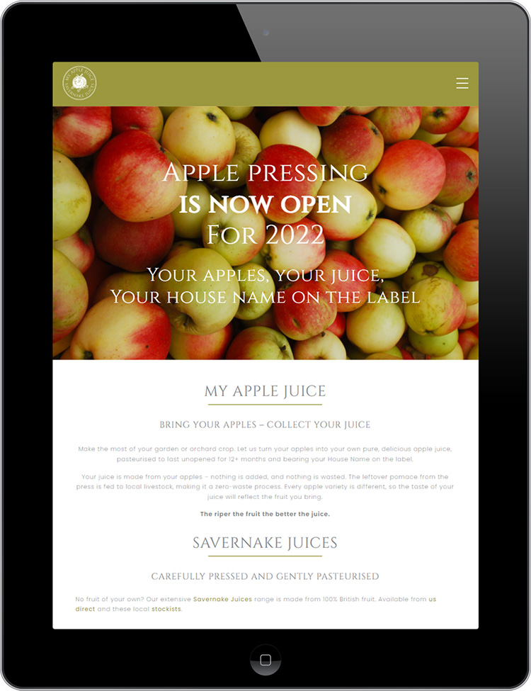 Responsive web design for My Apple Juice