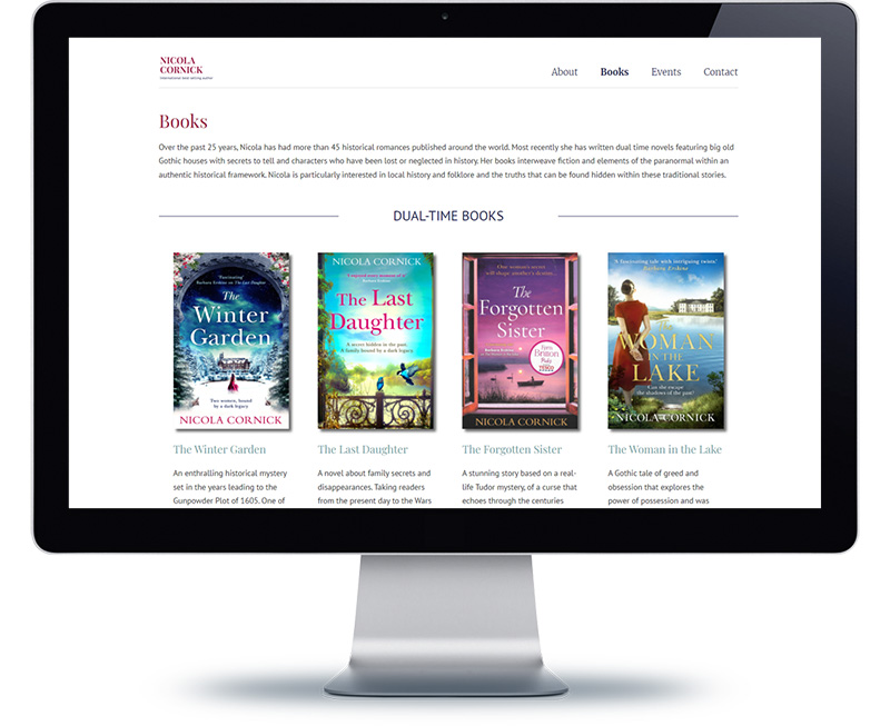 Responsive web design for Nicola Cornick
