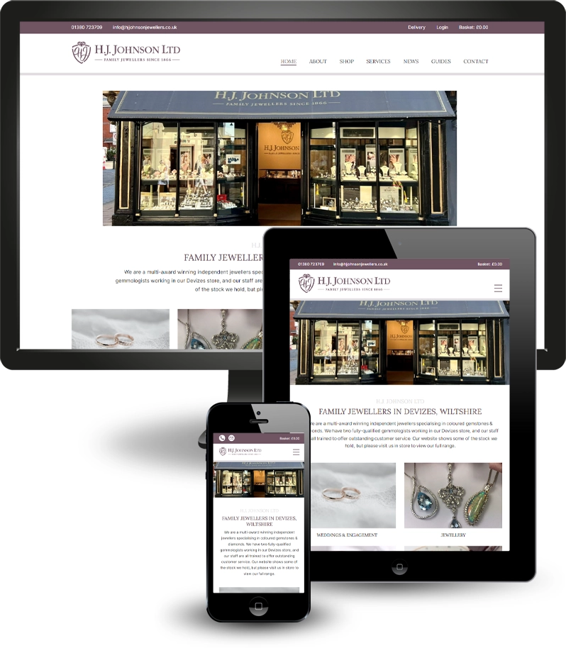 Responsive web design for HJ Johnson, Devizes