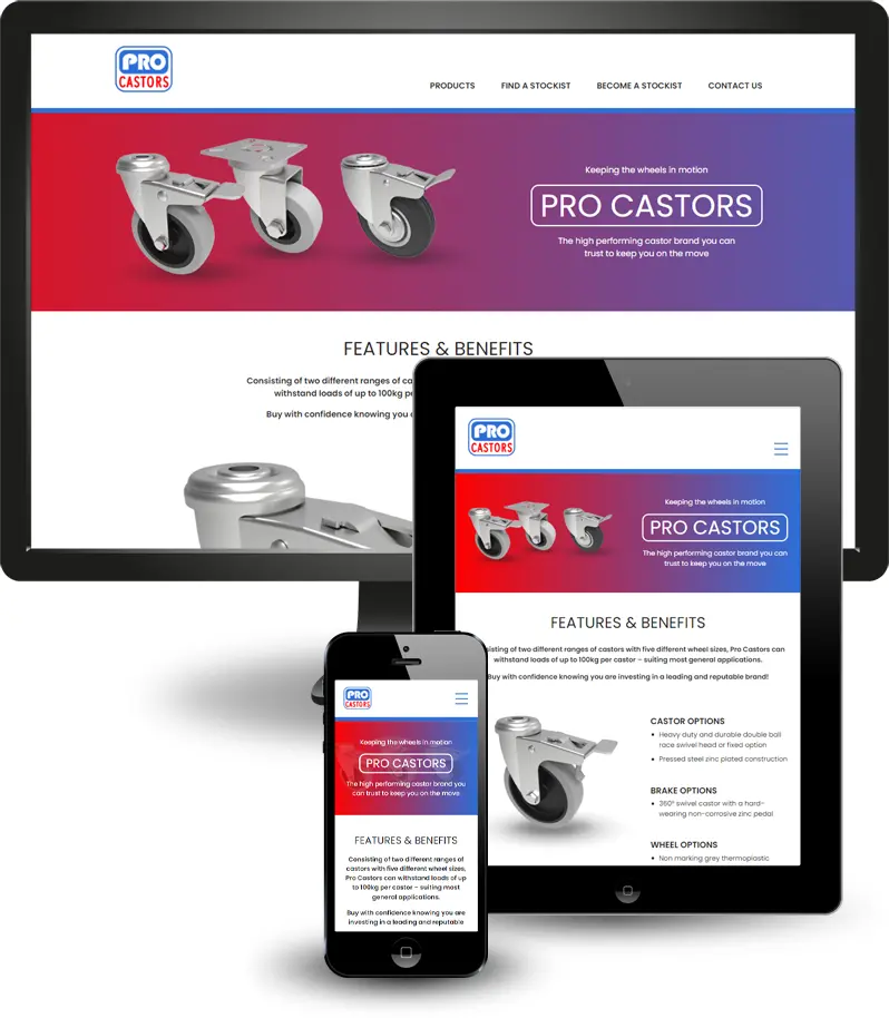 Responsive web design for Pro Castors