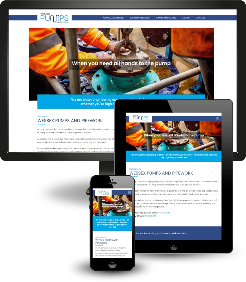 Responsive web design for Wessex Pumps