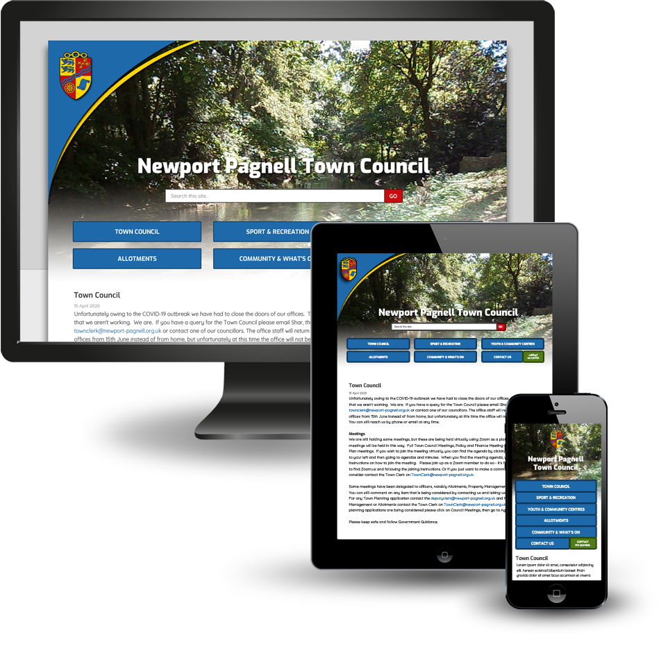 Responsive website design for Newport Pagnell Town Council