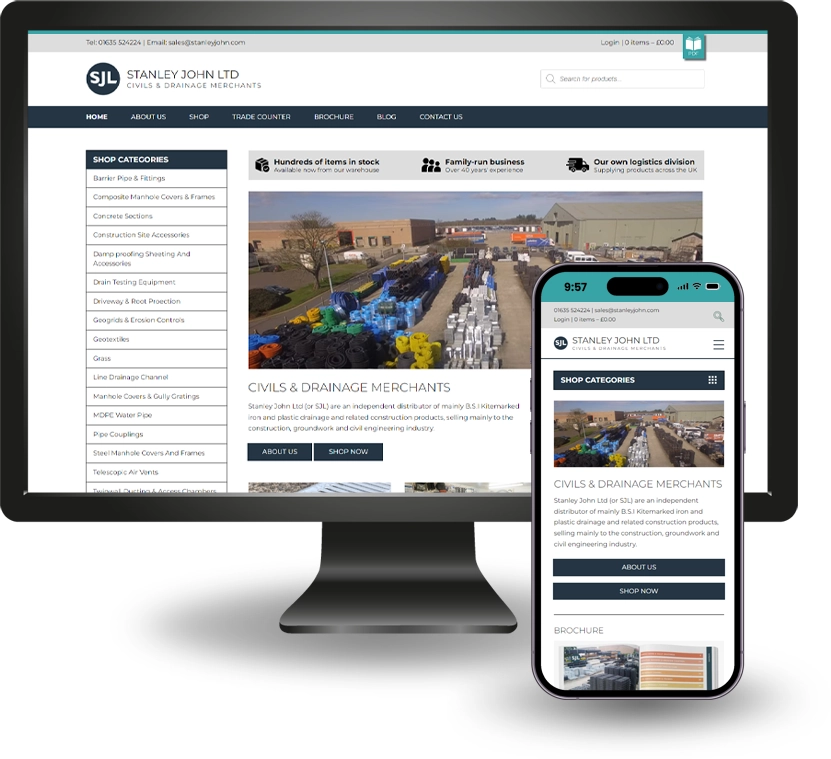 Responsive web design for Stanley John Ltd
