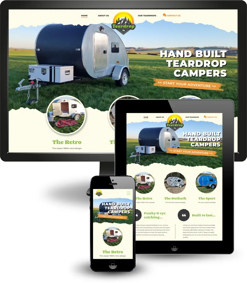 Responsive web design for Teardrop Adventures