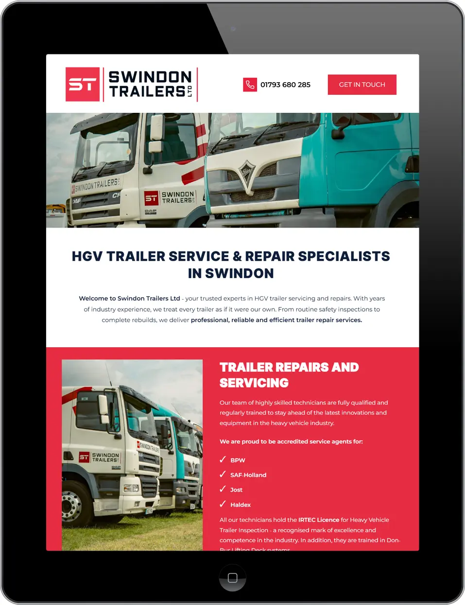 A new website for Swindon Trailers